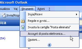 CONFIGURAZIONE OUTLOOK 2003 Avviare Outlook 2003 e