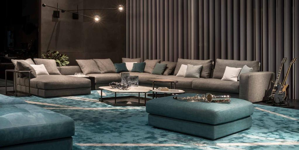 Skyline > Sofa (baltimora 5029 pipingleather plus 9305, 75512 top calacatta oro marble fin.93, 750 doria 6551) Skyline > Low tables (77005 top calacatta oro marble fin.