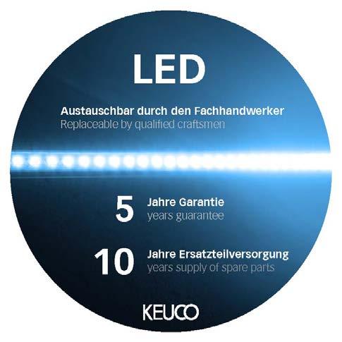 Tecnica LED KEUCO messa a punto (ROYAL LUMOS): Intensità della luce: dimmerabile in maniera continua Colore della luce: dimmerabile in maniera continua, dal bianco caldo da 2700 kelvin al bianco luce