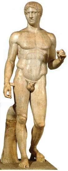 DORIFORO Opera del celebre scultore Policleto di Argo, il Doriforo (portatore di lancia) ci è giunto attraverso copie in marmo di età