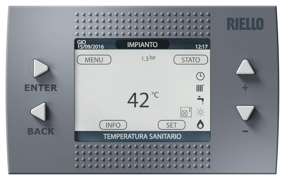 PANNELLO DI CONTROLLO E FUNZIONI ll pannello di controllo, che rappresenta l intelligenza di sistema con tutte le sue logiche, permette di gestire in maniera integrata il funzionamento della caldaia,