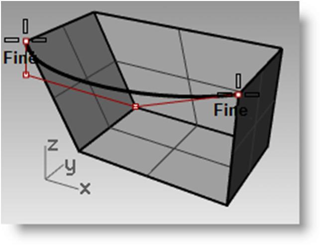 4 Per il Terzo vertice, eseguire uno snap ad una delle estremità del bordo della terza superficie.
