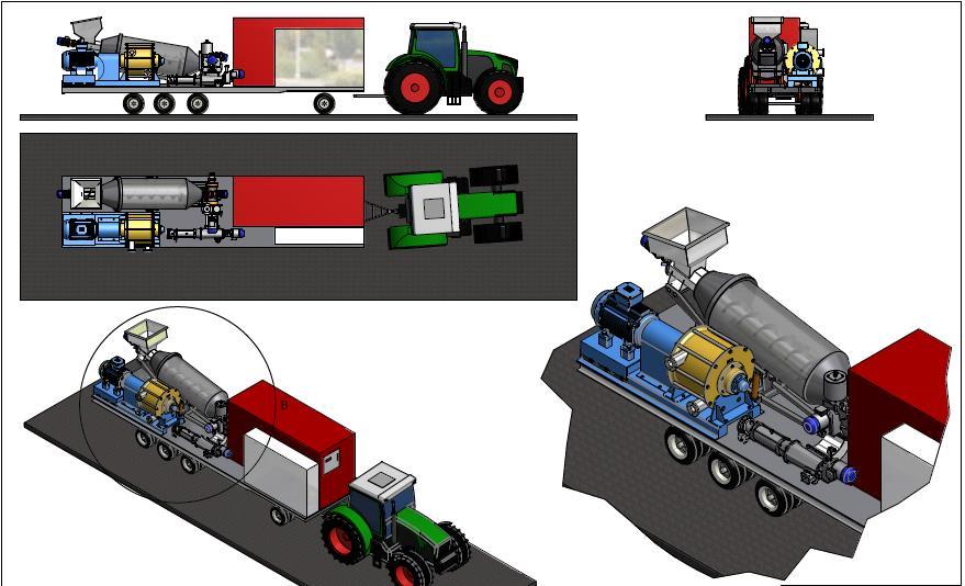 PROTOTIPO mobile per il trattamento del liquame e letame Caratteristiche fisiche attese: -