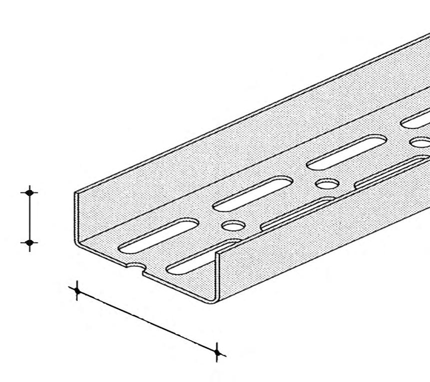 per applicazioni particolari Profilo asolato U 40/75/40 Profilo asolato * 3355 3000 75 5,85/m 12 c.a. 1,99 Kg/m per telaio porta 4 pz./conf. e porte REI sezione a U 40/75/40 mm sp.