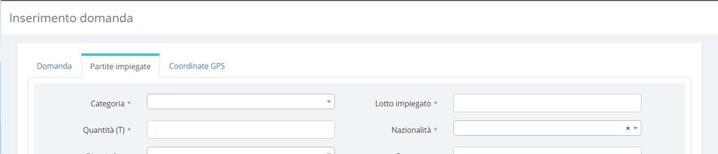 PAGINE INTERNE E LISTE DATI IN INSERIMENTO/MODIFICA Alcune schermate di inserimento/modifica possono presentare pagine diverse, accessibili in altro, sotto il titolo della pagina.