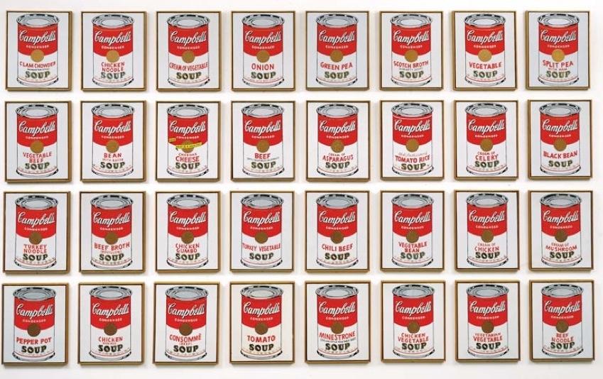 Figura 10: Due celebri opere di Pop Art: Campbell s Soup Cans di Andy Warhol (1965) e Drowning Girl di Roy Lichtenstein (1963),