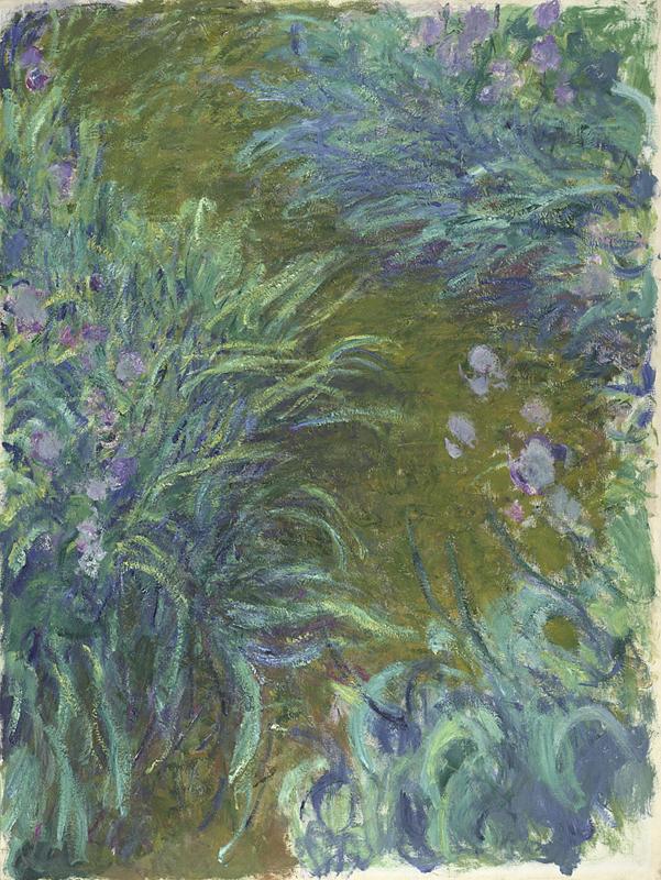 Figura 14: A sinistra, Claude Monet, Gli Iris, 1914, Galleria nazionale di Londra.