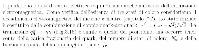 Il colore rappresenta la carica adronica. E la sorgente dell interaziona adronica che e trasmessa con 8 campi bosonici chiamati gluoni.