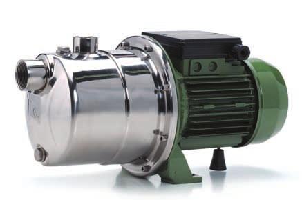 JEXI 6-- ELETTROPOMPE CENTRIFUGHE AUTOADESCANTI INOX Le elettropompe centrifughe autoadescanti serie JEXI sono state progettate per aspirare acque pulite da pozzi anche se miscelate a gas fino a -9 m