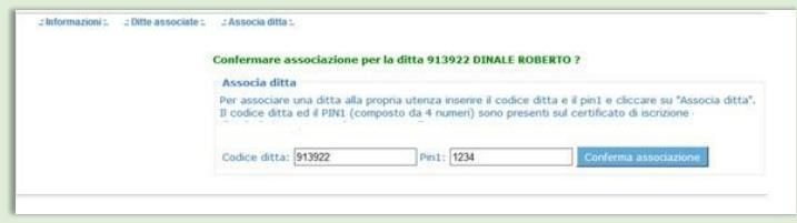 lasso temporale l associazione non avvenga 2) Per richiedere l associazione di un codice ditta cessato per il