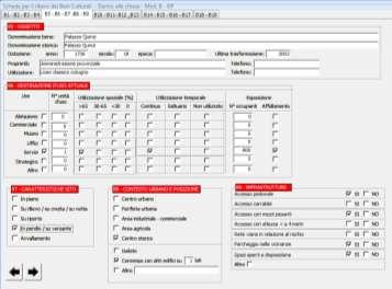 71 Informatizzazione dati e GIS I dati raccolti con le schede sono confluiti in appositi DataBase che contengono tutte le