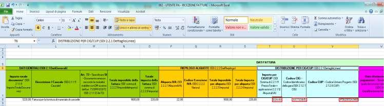 Nella sezione DISTRIBUZIONE PER CIG/CUP (SDI 2.