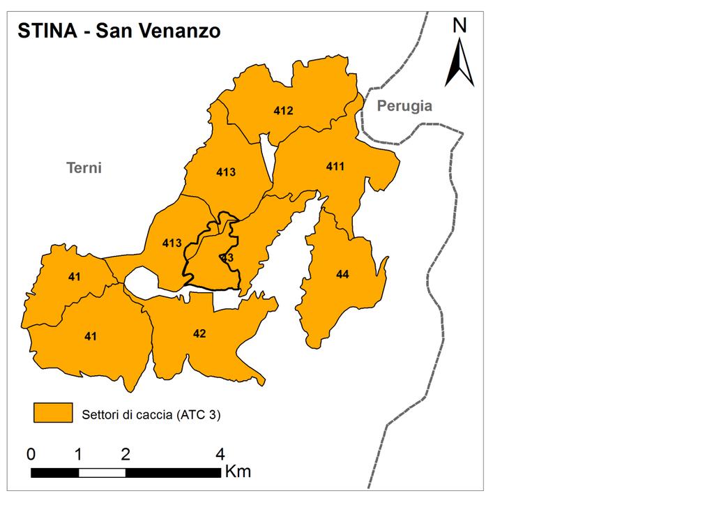 Fig. 6 Anni cing abb cing avv tot cing gg caccia media area n n settori cacc (ha) squadre 2011 89 17 106 25 27,79 6 2468,99 5 2012 151 63 214 32 28,20 6 2468,99 5 2013 56 17 73 26 ND 7 * 2731,76 5