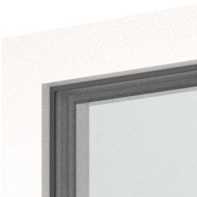 Design a tutto vetro. Nell immagine: esecuzione ad un anta, all esterno e all interno PVC bianco satinato 45 perfette. I plus di questa finestra Finstral.