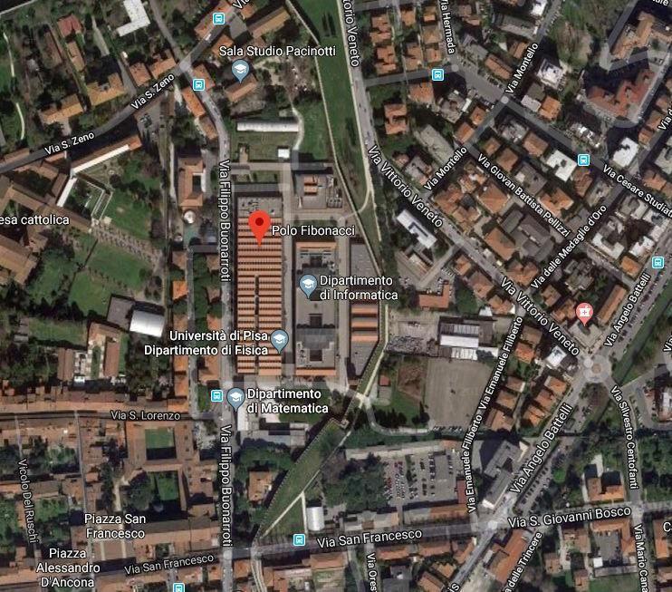 Sedi primo appello Polo Fibonacci: Largo Bruno Pontecorvo, 3, Pisa PI È il Polo dove è ubicata l Aula D2 usata per le lezioni.