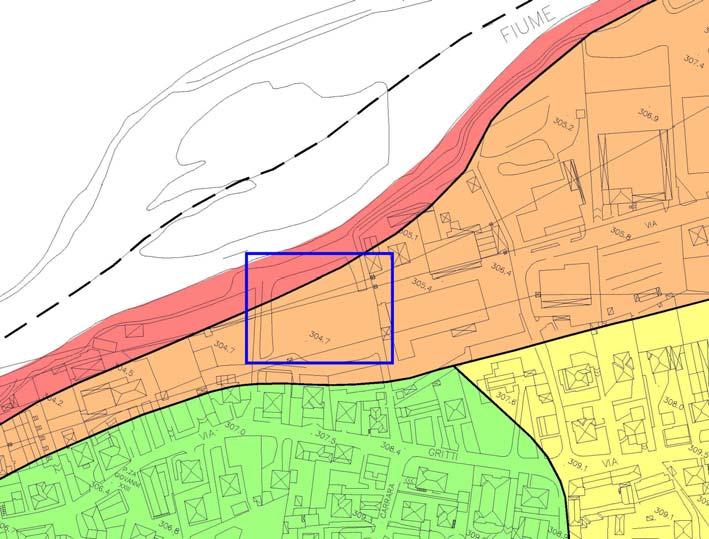 CARTA DI FATTIBILITÀ GEOLOGICA DELLE AZIONI DI PIANO (NON IN SCALA) L area di intervento, secondo quanto previsto dalla vigente zonazione geologica in dotazione al comune di Pradalunga, redatta ai