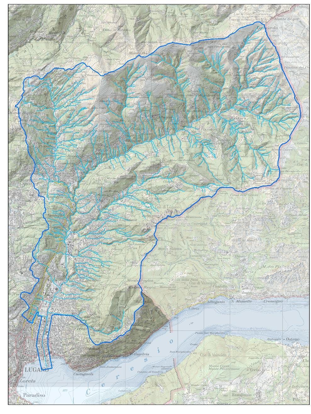 Bacino imbrifero fiume Cassarate Superficie: 76 km2