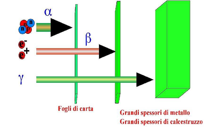 I radioisotopi producono radiazioni di vario tipo (alfa, beta, gamma) le quali interagiscono con