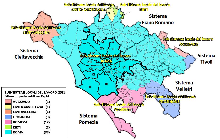 MAPPA 3 I SISTEMI LOCALI DEL LAVORO (CENSIMENTO 2011) Il
