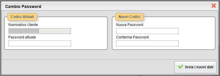 Cambio password Questo servizio permette di