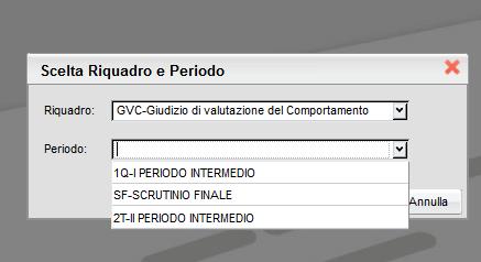 GIUDIZIO DI COMPORTAMENTO Scegliamo SF SCRUTINIO Finale e clicchiamo sul tasto Conferma.