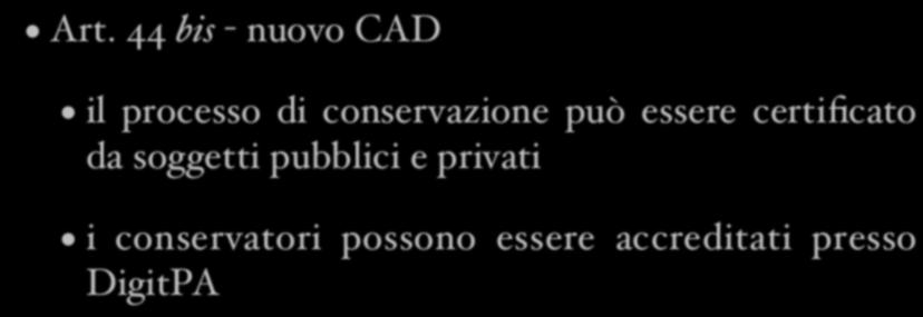 Conservatori accreditati Art.