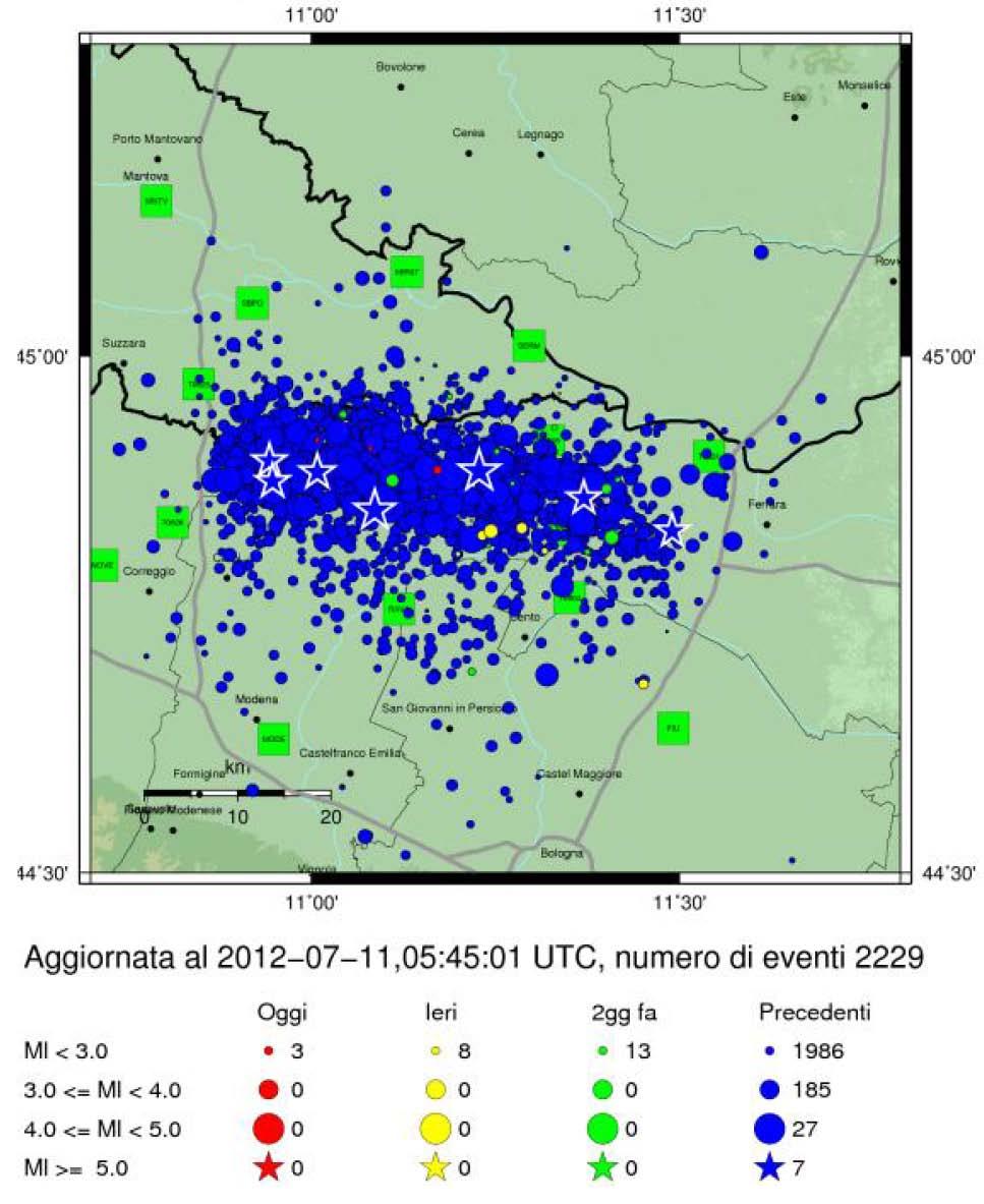 Il 20 maggio 2012 un forte terremoto di magnitudo ML=5.