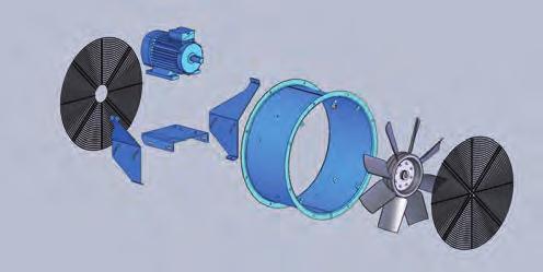 Le giranti, ad alto rendimento con profilo alare e a falce, sono in materiale plastico (PPG, NYV, PAGAS), in acciaio al carbonio (Fe) e in alluminio.