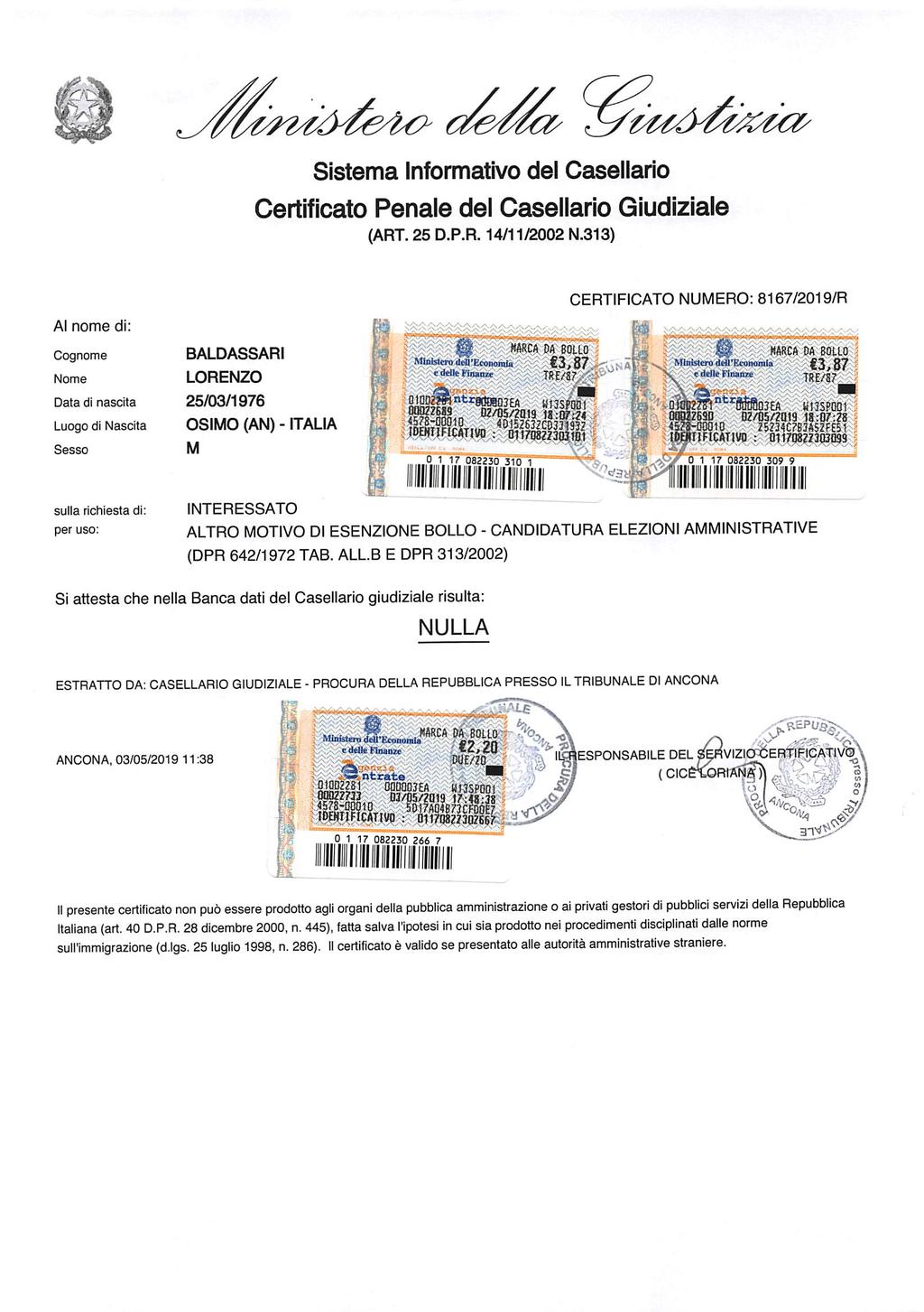 Sistema Informativo Del Caseilario Certificato Penale Del Casellario Giudiziale Art 25 Dp R 14 11 2002 N 313 Deoe Plnwtw W 0 Is Sia Pdf Free Download