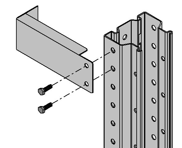In caso si disponga di disegno Rosss, disporre gli elementi come riportato in quest ultimo. Il distanziatori a muro zincato deve essere montato in sommità del montante.