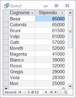 Ordinamenti (1) ORDER BY, se presente, deve essere l ultima clausola di SELECT SELECT Cognome, Nome, Residenza FROM Impiegati ORDER BY Cognome, Nome; Ordinato per