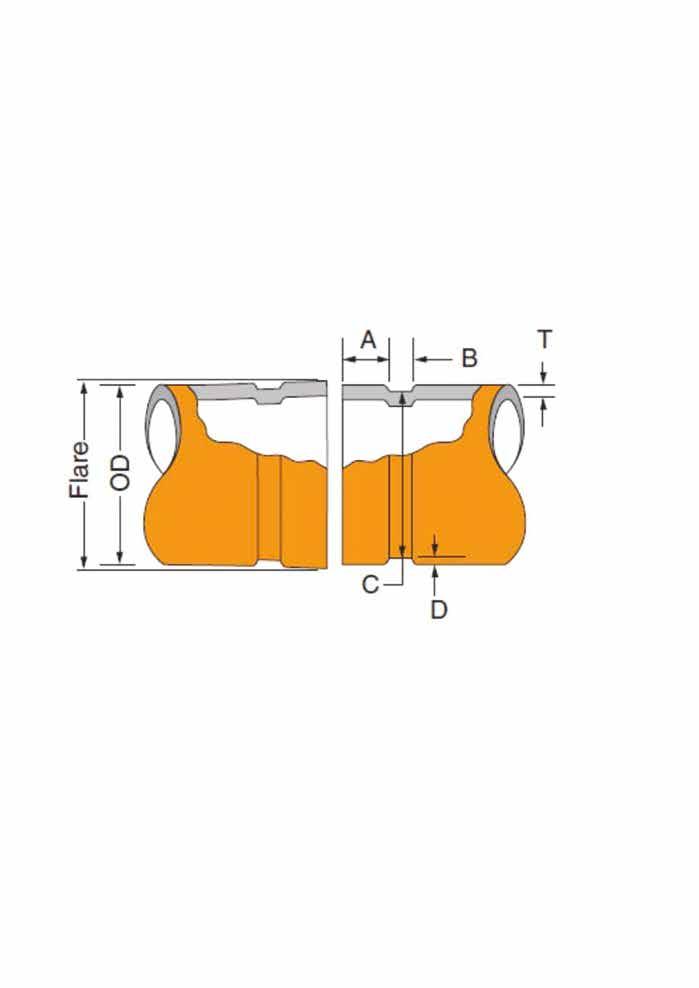 TABELLA SPECIFICHE DI SCANALATURA SPECIFICHE DI SCANALATURA A CAVA RULLATA PER TUBAZIONI ISO IN ACCIAIO Diametro Nominale mm/inch DN 25 1 DN 32 1 1/4 DN 40 1 1/2 DN 50 2 DN 65 2 1/2 DN 80 3 DN 100 4