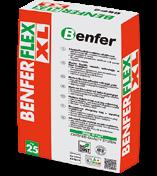 BENFERFLEX-XL è un adesivo in polvere tixotropico composto da cemento, inerti a granulometria scelta, resine sintetiche ed additivi speciali.