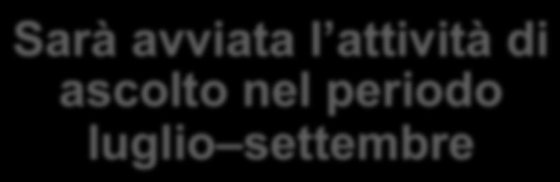 I PROSSIMI PASSI Sarà avviata l attività di