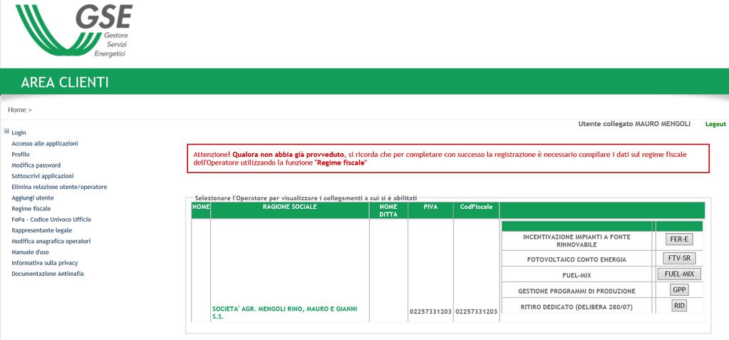 Esempio Verifico che l impianto è incentivato con TO ai sensi del