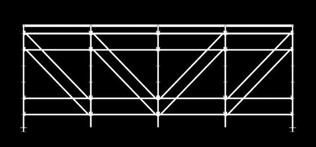 57 m Altezza trave = 1.8 m (Montante Allround FW 2.0 m) 18.65 m 9 x 2.07 m Sistema Allround per passerelle pedonali Altezza trave = 2.7 m 28.