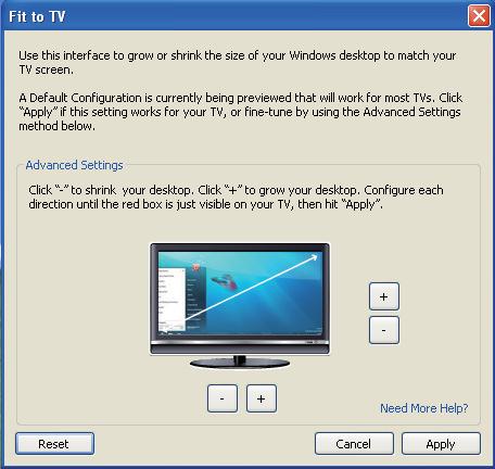 Configurazione Fit to TV 1. Per configurare Fit to TV (adatta alla TV), scegliere l'opzione dall'interfaccia grafica d'utente (GUI) DisplayLink.