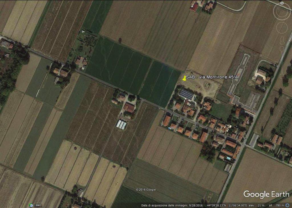 Fig. 3 Dettaglio della localizzazione dell area (da Google Earth 2016); si