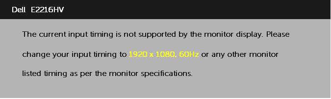 Messaggi OSD Quando il monitor non supporta una particolare risoluzione viene visualizzato il seguente messaggio: Questo significa che il monitor non può sincronizzarsi con il segnale che sta