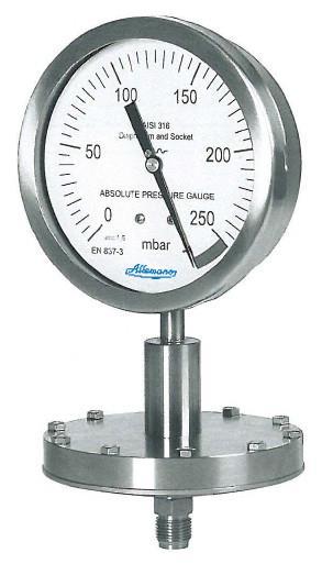 MA 325 Manometro assoluto campi di misura compresi fra 0,6 e 2,5 bar Absolute pressure gauge ranges included between 0,6 and 2,5 bar.