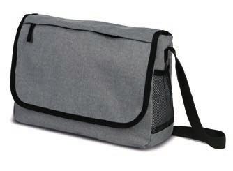 29x37x7,5 Borsa Meeting Poliestere 600D Colore grigio melange tracolla regolabile Tasca frontale con