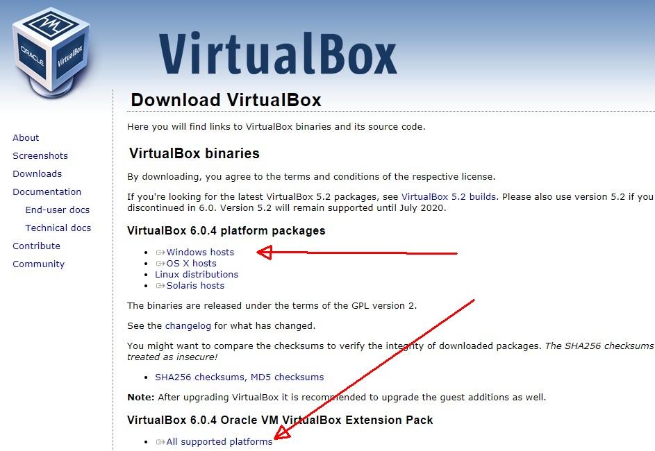 VIRTUAL BOX La prima operazione da fare è quella di installare l ultima versione di Virtual Box,