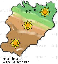 bollettino meteo per la provincia di Piacenza weather forecast for the Piacenza province Temp MAX 31 C 24 C Pioggia Rain 0mm 0-10mm Vento Wind 62km/h 43km/h Temp.