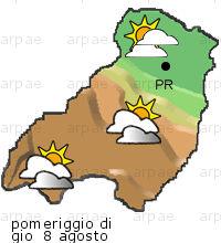 bollettino meteo per la provincia di Parma weather forecast for the Parma province Temp MAX 30 C 24 C Pioggia Rain 0mm 0-5mm Vento Wind 52km/h 59km/h Temp.