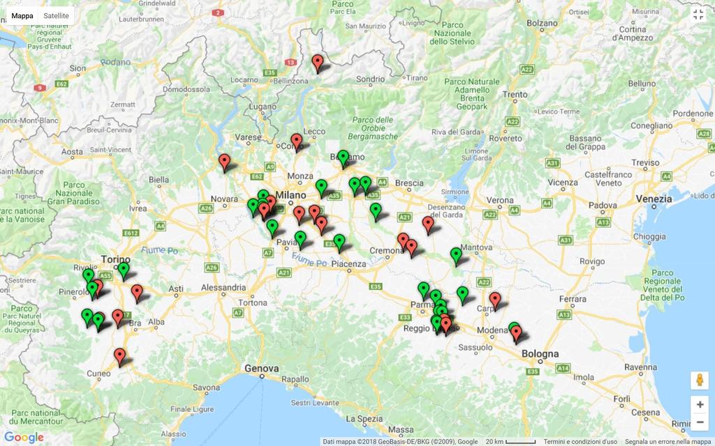 Una rete di aziende 46 aziende visitate 20 sono diventate dimostrative Rappresentative dei