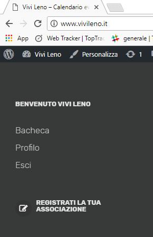 Vivi Leno Guida Pagina 10 Inserimento pagina info Associazione Ogni Associazione può