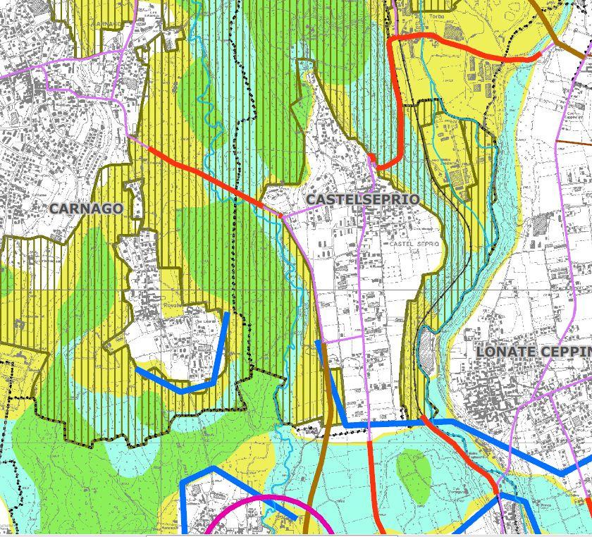 L area è in adiacenza al corridoio ecologico individuato all interno dl PTCP che collega la parte di parco