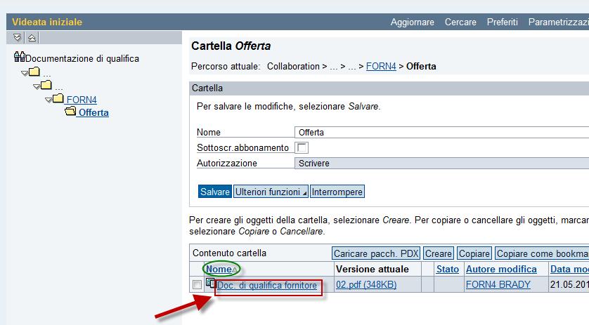 Sovrascrizione dei documenti inseriti nella Busta di qualifica e Offerta tecnica Per sovrascrivere un documento erroneamente caricato