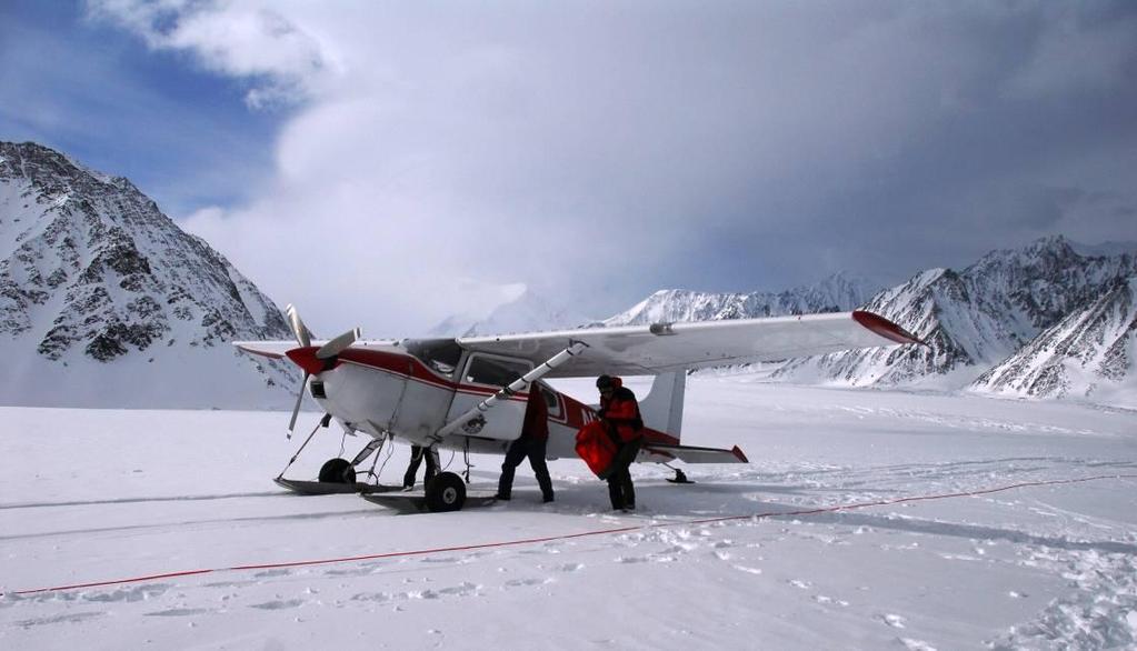 Finalmente atterrati sul Matanuska Glacier, a quota 1600 m circa.