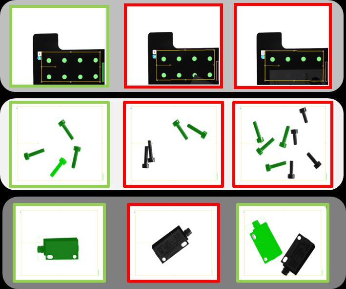 Metodi di localizzazione con sensore di visione Profilo - istanze multiple - offset di presa - spazio di presa - rilevamento a 360 - strumento maschera Rilevamento bordi - basato sul contrasto -